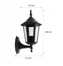 Lampa ogrodowa LED E27 Victoria naścienna góra