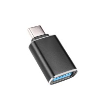 Adapter przejściówka USB-A do USB-C 5A czarny | LVT