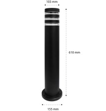 Lampa ogrodowa LED E27 Miami 60cm stojąca czarna | LVT