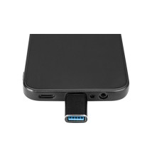 Adapter przejściówka USB-A do USB-C 5A czarny | LVT