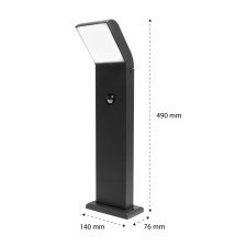 Lampa ogrodowa LED 12W Clark 50cm czujnik czarna | LVT