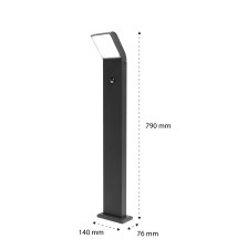 Clark 12W 80cm LED Garden Light with Sensor, Black | LVT