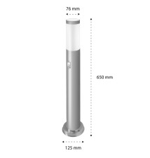 Lampa ogrodowa LED E27 Manila czujnik 65cm srebrna