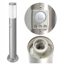 Lampa ogrodowa LED E27 Manila czujnik 65cm srebrna