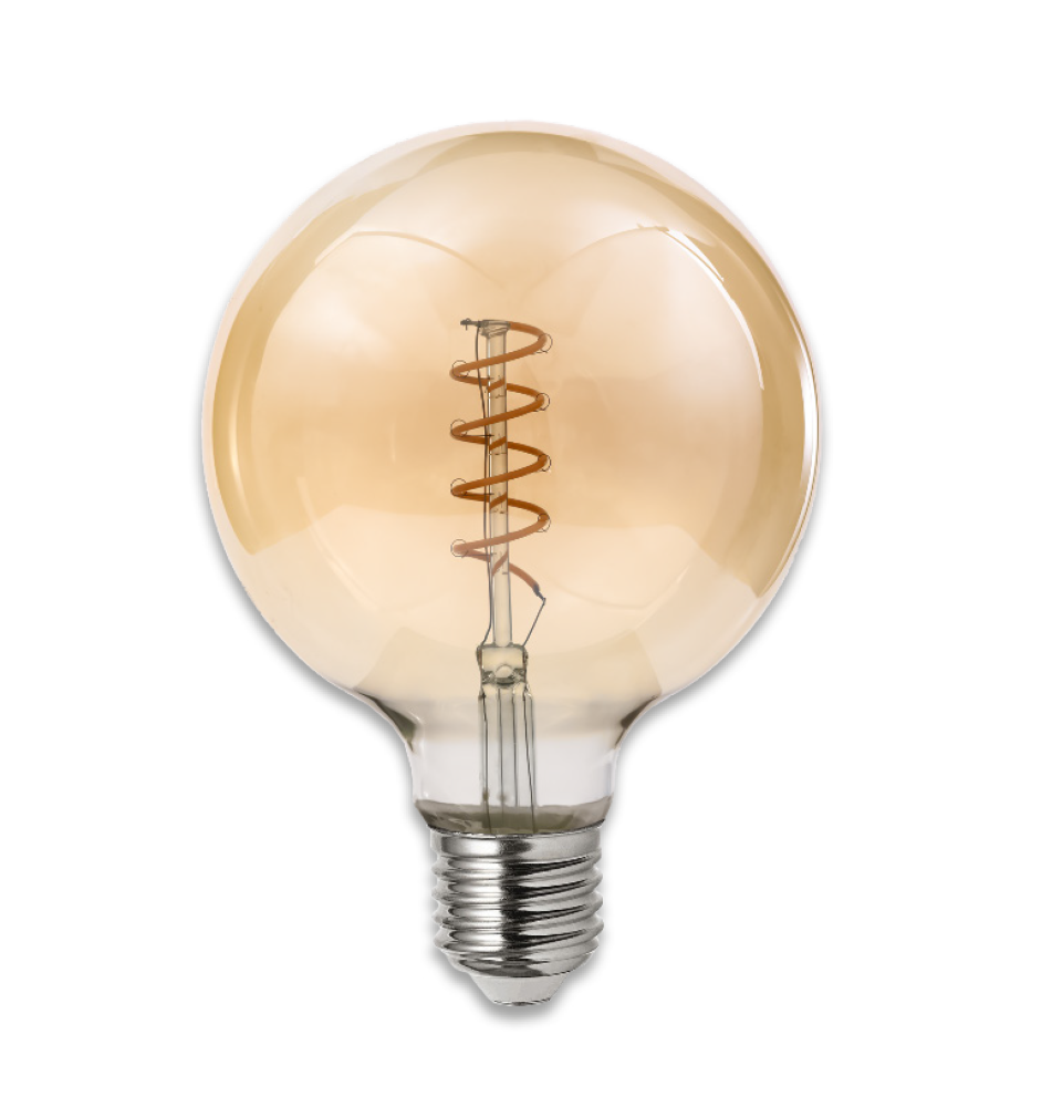 Żarówka LED E27 Filament Dimm G95 2200K 4W amber