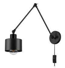 Elza E27 LED Wall Sconce with Arm, 1-Pack, Black | LVT