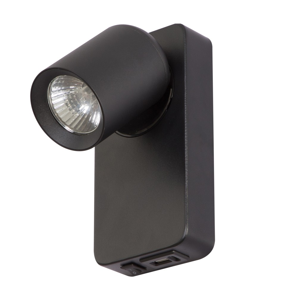 Kinkiet do czytania Timo GU10 czarny USB A+C
