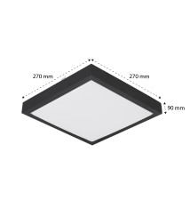 Plafon Solen 2xE27 kwadrat czarny | LVT