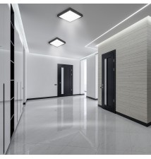 Plafon Solen 2xE27 kwadrat czarny | LVT
