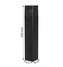 Lampa LED ogrodowa E27 stojąca 50cm kwadratowa | LVT