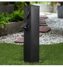 Ontario 230V 40cm 4-Outlet Black Garden Outlet | LVT