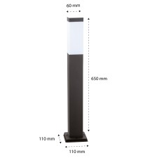 Lampa ogrodowa LED E27 Havana 6x6 65cm czarna | LVT