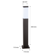 Lampa ogrodowa LED E27 Havana 6x6 65cm czarna
