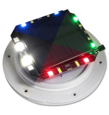 Lampa ogrodowa LED kula RGB 30cm biała solarna