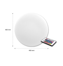 Lampa ogrodowa LED kula RGB 30cm biała solarna | LVT