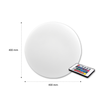 Lampa ogrodowa LED kula RGB 30cm biała solarna