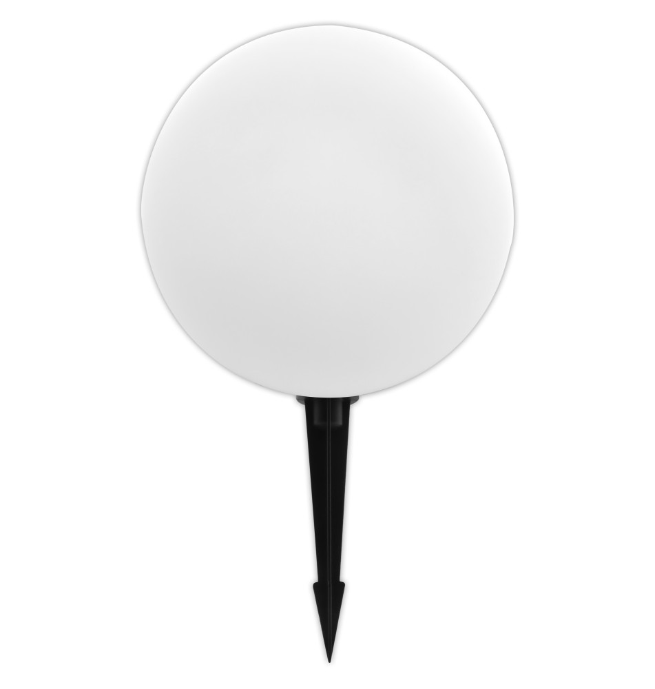Lampa ogrodowa LED kula RGB 30cm biała solarna