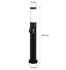 Lampa ogrodowa LED E27 Manila gniazdo 65cm czarna | LVT