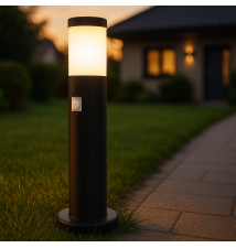 Lampa ogrodowa LED E27 Manila czujnik 65cm czarna