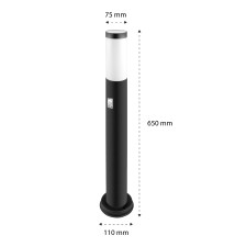 Lampa ogrodowa LED E27 Manila czujnik 65cm czarna | LVT