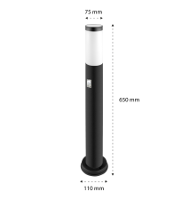 Lampa ogrodowa LED E27 Manila czujnik 65cm czarna