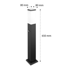 Lampa ogrodowa LED E27 Havana czujnik 65cm czarna