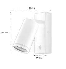 Kinkiet do czytania Ring GU10 55mm biały | LVT