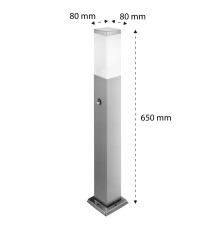 Lampa ogrodowa LED E27 Havana czujnik 65cm srebrna