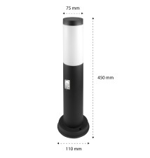 Manila E27 LED Garden Light with Sensor, 45 cm, Black | LVT