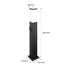 Lampa ogrodowa LED E27 Havana gniazdo 65cm czarna