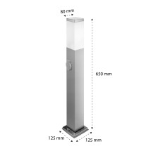 Havana E27 LED Garden Light, 65 cm, Silver | LVT