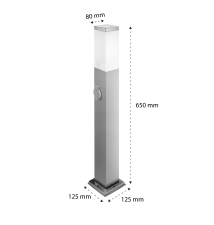 Lampa ogrodowa LED E27 Havana gniazdo 65cm srebrna