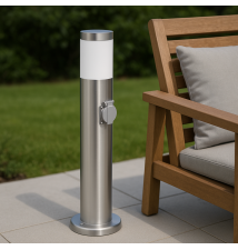 Lampa ogrodowa LED E27 Manila gniazdo 65cm srebrna