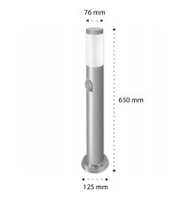 Lampa ogrodowa LED E27 Manila gniazdo 65cm srebrna | LVT