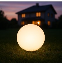 Lampa ogrodowa LED kula E27 35cm kamienna | LVT