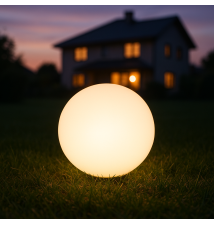 Lampa ogrodowa LED kula E27 35cm kamienna