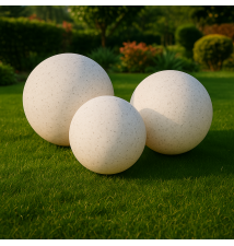 Lampa ogrodowa LED kula E27 30cm kamienna