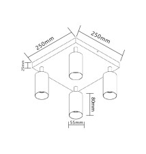 Kinkiet GU10 LED Bardo ruchomy x4 czarny