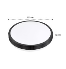 Plafon Solen 2xE27 okrągły czarny z czujnikiem mikrofalowym DIP