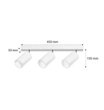 Kinkiet GU10 LED Bardo ruchomy x3 biały | LVT