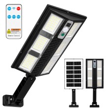Lampa LED solarna Slim 210 LED czujnik PIR z pilotem | LVT