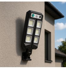 Lampa LED solarna Slim 54 LED czujnik PIR pilot | LVT