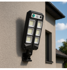 Lampa LED solarna Slim 54 LED czujnik PIR pilot
