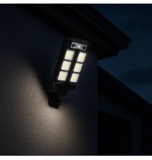 Lampa LED solarna Slim 54 LED czujnik PIR pilot | LVT