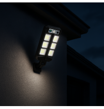 Lampa LED solarna Slim 54 LED czujnik PIR pilot