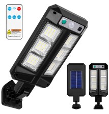Lampa LED solarna Slim 54 LED czujnik PIR pilot | LVT