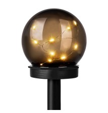 Lampa LED solarna wbijana kula 10cm gwiazdki