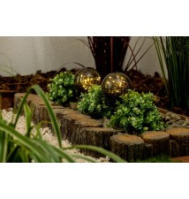 Lampa LED solarna wbijana kula 10cm gwiazdki