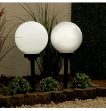 Lampa LED solarna wbijana kula ogrodowa 20cm | LVT