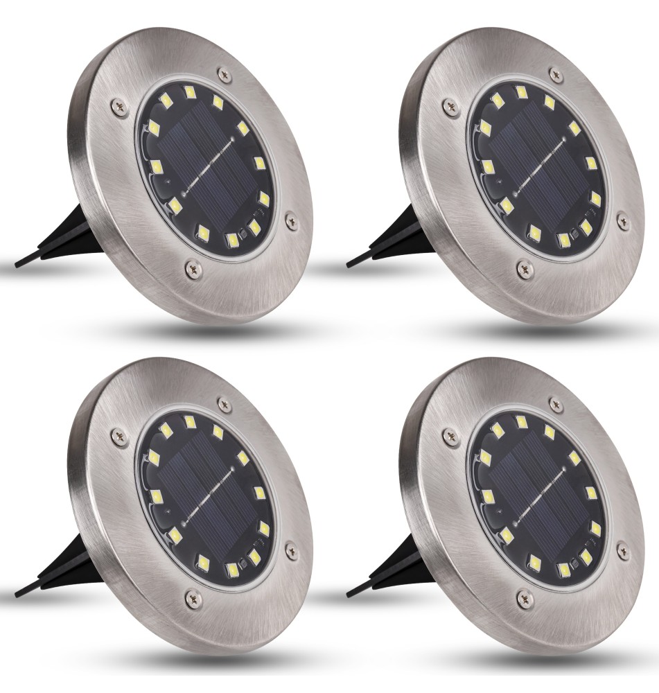 Lampa solarna LED 12xSMD wbijana ogrodowa - 4 szt.